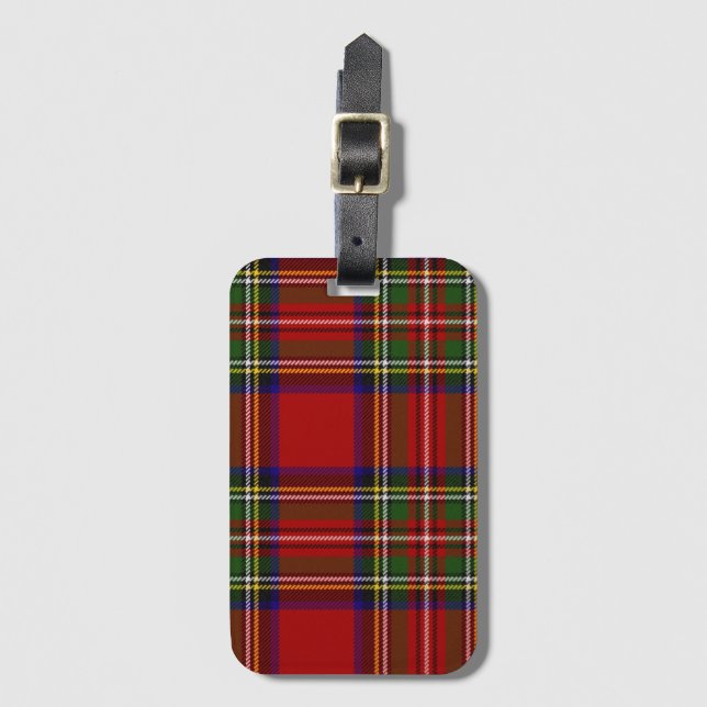Etiqueta De Bagagem Xadrez Real Stewart Tartan Padrão Escocês (Frente Vertical)
