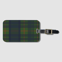 Etiqueta De Bagagem Xadrez Tartan Azul Verde e Vermelho