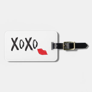 Etiqueta De Bagagem XoXo-Hugs-Kisses-with-Red-Lábios