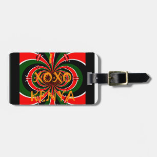 Etiqueta De Bagagem XOXO I Love Kenya Black Red Green Flag