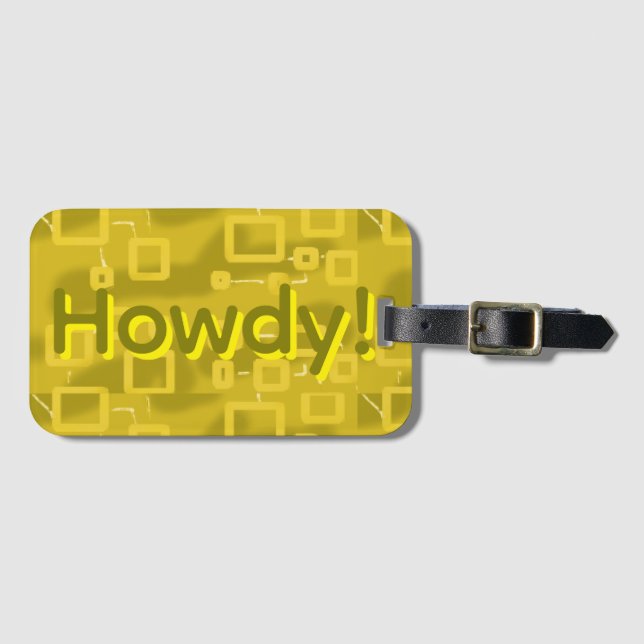 Etiqueta De Bagagem Yellow Geometric  (Frente Horizontal)