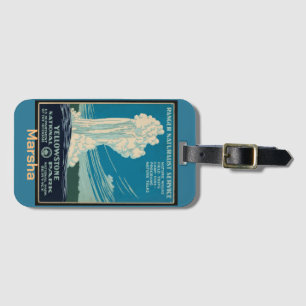 Etiqueta De Bagagem Yellowstone Park - Teal personalizada de poster de