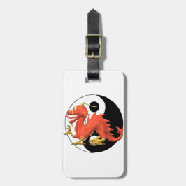 Etiqueta De Bagagem Yin-yang Red Dragon