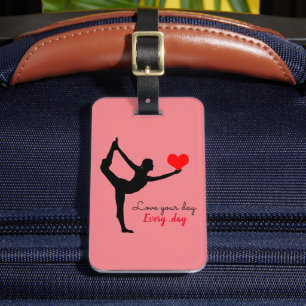 Etiqueta De Bagagem Yoga Heart & Love your day, Todo dia / Yogini Lug