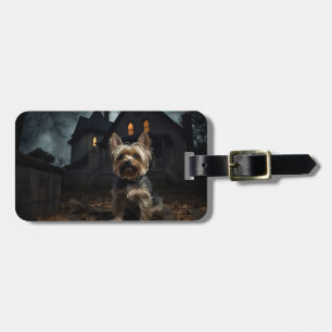 Etiqueta De Bagagem Yorkshire Terrier Halloween Assustador 