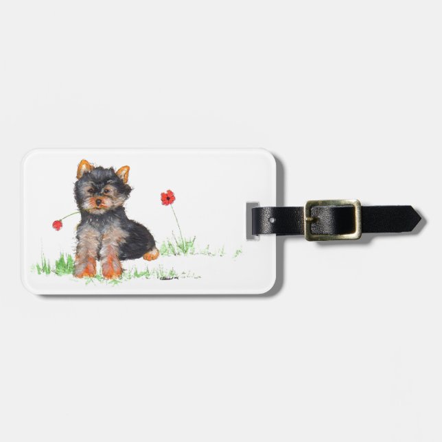 Etiqueta De Bagagem Yorkshire terrier pup (Frente Horizontal)