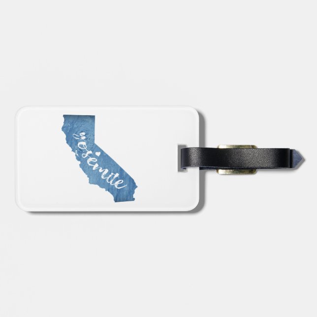 Etiqueta De Bagagem Yosemite National Park California Wood Grain (Traseira Horizontal)