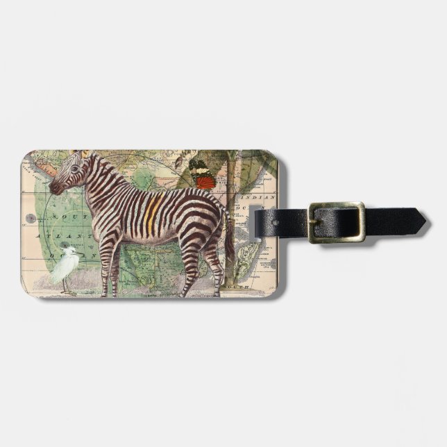 Etiqueta De Bagagem Zebra em África (Frente Horizontal)