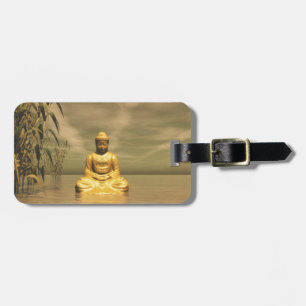 Etiqueta De Bagagem Zen buddha que meditating