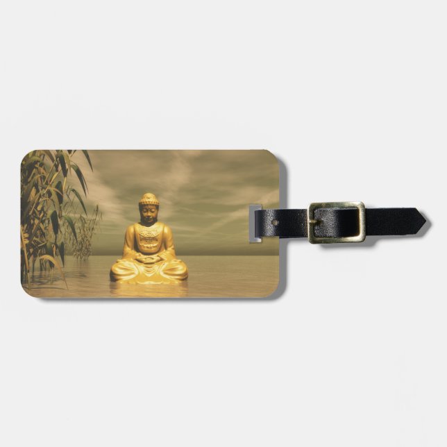 Etiqueta De Bagagem Zen buddha que meditating (Frente Horizontal)