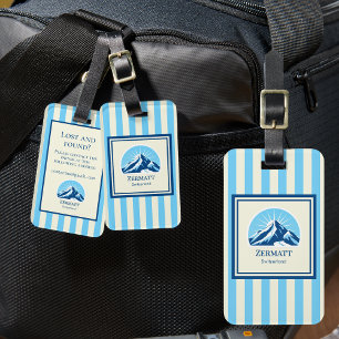 Etiqueta de bagagem Zermatt Suíça montanha de esqu