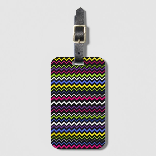 Etiqueta De Bagagem Zig-Zags (Frente Vertical)