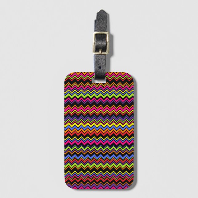 Etiqueta De Bagagem Zig-Zags (Frente Vertical)