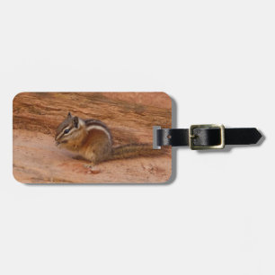 Etiqueta De Bagagem Zion Chipmunk em Rochas Vermelhas
