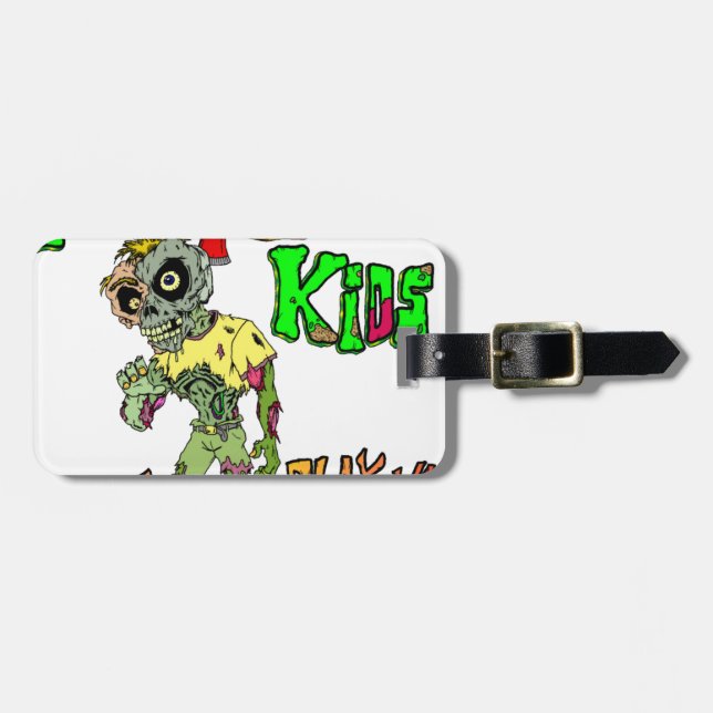 Etiqueta De Bagagem Zombie Kids (Frente Horizontal)