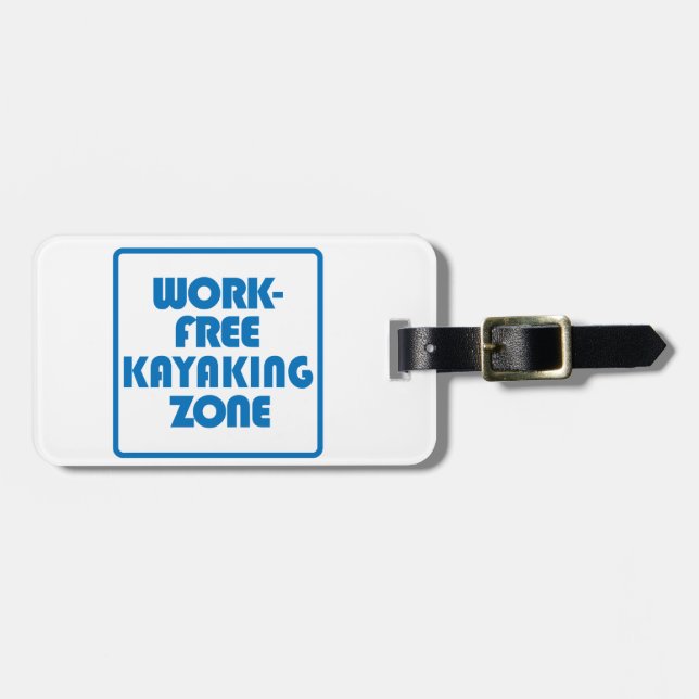 Etiqueta De Bagagem Zona de Kayaking Livre do Trabalho (Frente Horizontal)
