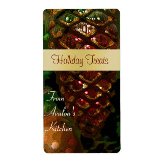 Etiqueta de Baking do Pinecone de Natal