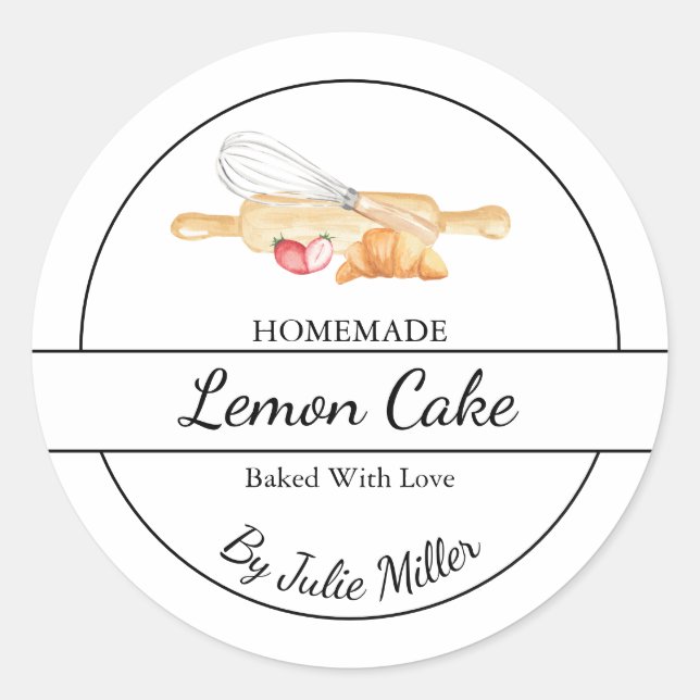 Etiqueta de Baking Homemade Simples (Frente)