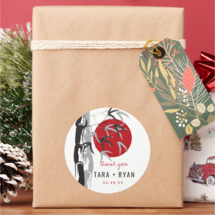 Etiqueta de bambu do presente de casamento do zen