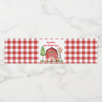 Etiqueta de Bebida de Aniversário da Fazenda Red G