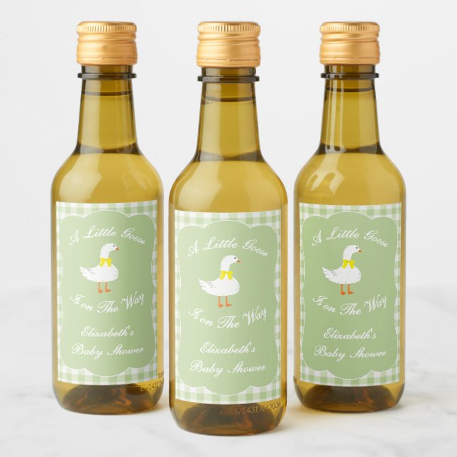 Etiqueta de Bebida para Chá de Bebê Little Goose (Garrafas)
