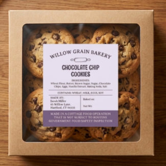 Etiqueta de Biscoito de Chocolate Lilac Connecticu