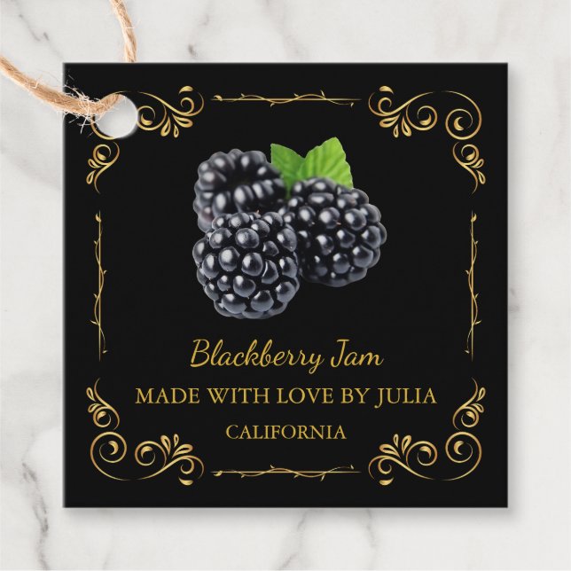Etiqueta de Bloqueio de Blackberry Jam Square (Frente)