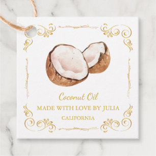 Etiqueta de bloqueio de coco caseiro de Vintage