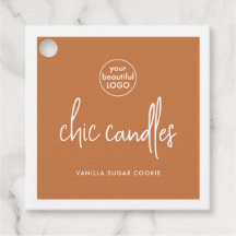 Etiqueta de bloqueio de velas marrom chic Vanilla 