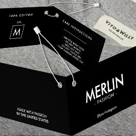 Etiqueta de bloqueio de vestuário preto moderno