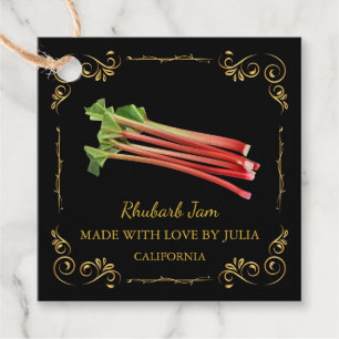 Etiqueta de Bloqueio de Vintage Homemade Rhubarb J