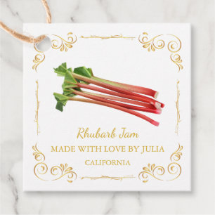 Etiqueta de Bloqueio de Vintage Homemade Rhubarb J