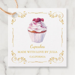Etiqueta de bloqueio quadrado de Cupcakes frescos