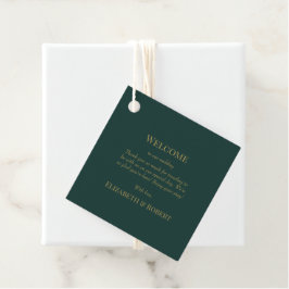 Etiqueta de Boas-vindas de Casamento Floral Verde 