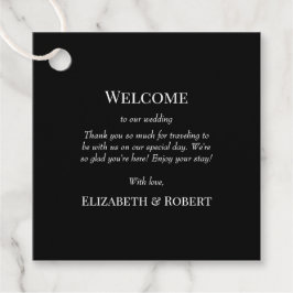Etiqueta de Boas-Vindas para Casamento Preto Moder