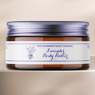 Etiqueta de boião de Lavanda branca 1 x 7,25