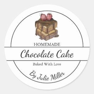 Etiqueta de bolo de chocolate caseiro simples