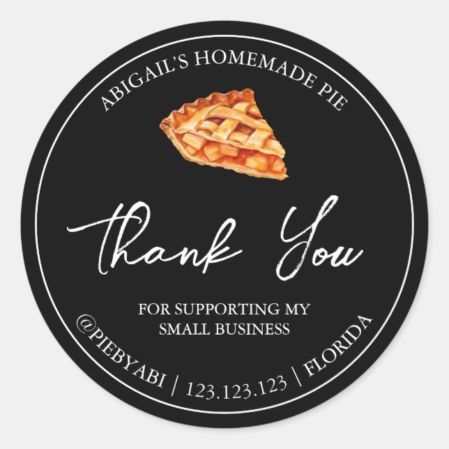 Etiqueta De Bolo De Pizza Homemada Simples Obrigad (Frente)