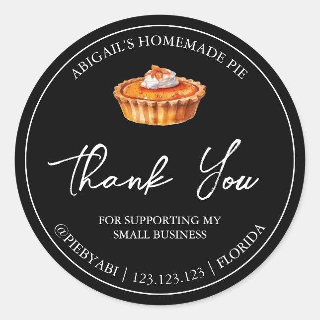 Etiqueta De Bolo De Pizza Homemada Simples Obrigad (Frente)