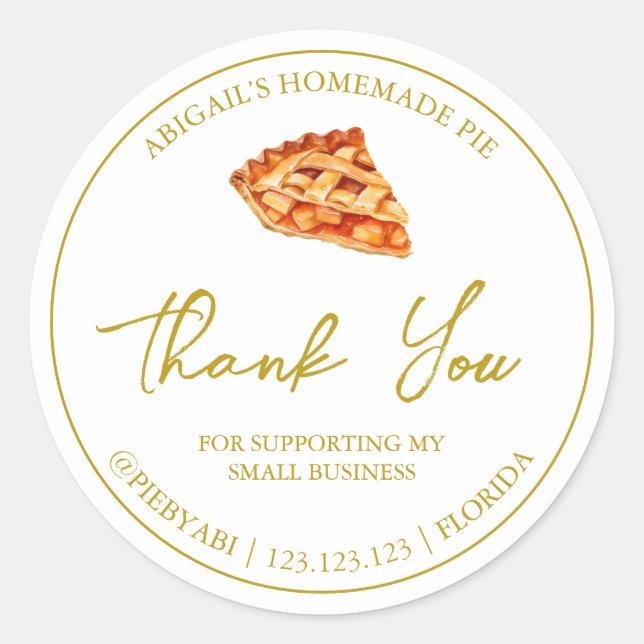 Etiqueta De Bolo De Pizza Homemada Simples Obrigad (Frente)