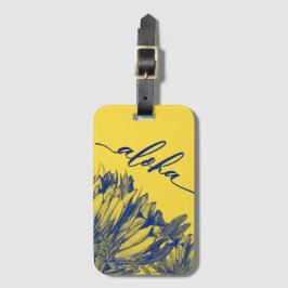 Etiqueta de Bolsa Aloha Azul Amarelo Cereus