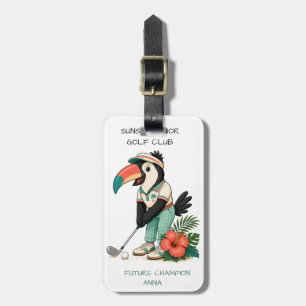 Etiqueta de Bolsa de Golfe Infantil - Retro Toucan