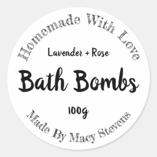 Etiqueta de bomba de banho personalizável