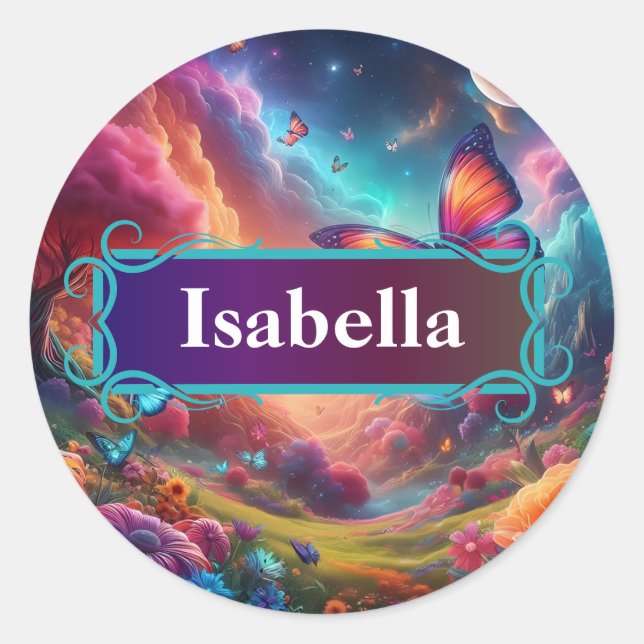 Etiqueta de borboleta Fantasy (Frente)