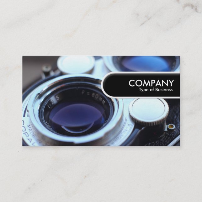 Etiqueta de Borda Arredondada - Câmera TLR de Vint (Frente)