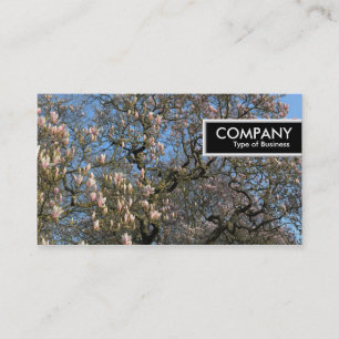 Etiqueta de Borda - Árvores Magnólia em Flor