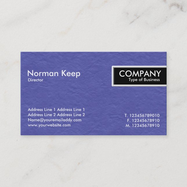 Etiqueta de borda - Textura de papel pintada azul (Frente)