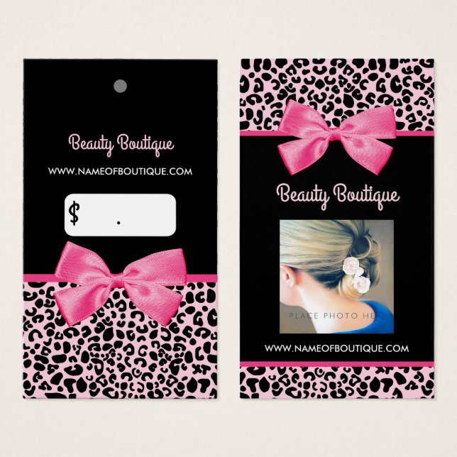 Etiqueta de Boutique Pink Leopard (Frente & Verso)