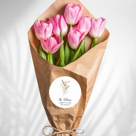 Etiqueta de Buquê da Flor Florista Minimalista