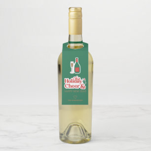 Etiqueta de Cabeçalho da Garrafa de Festas e Feliz